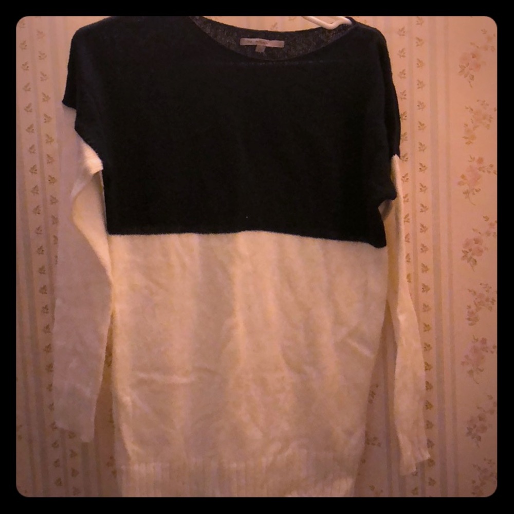 Navy blue and white sweater